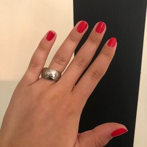 Hammered silver ring